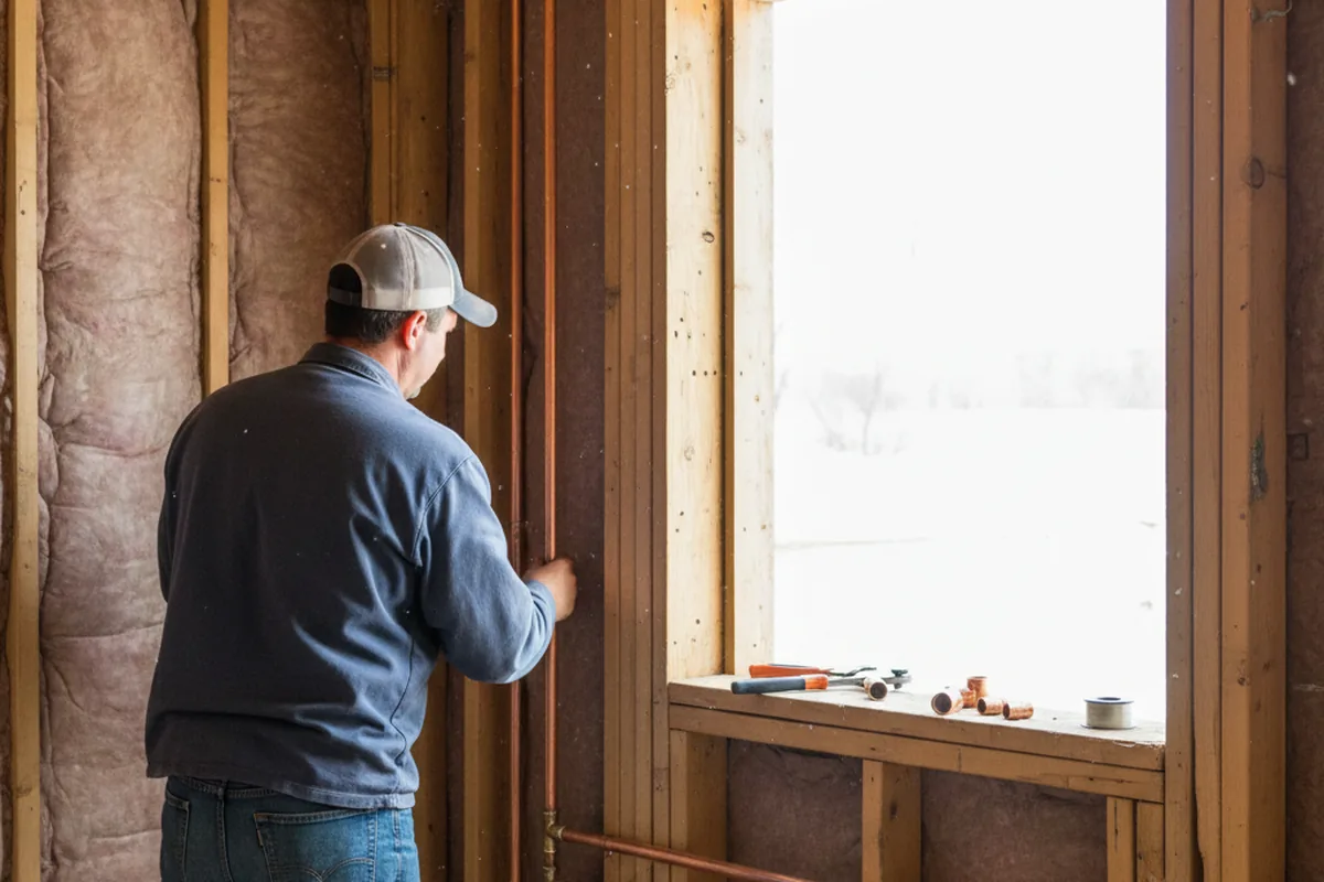 Licensed plumber running new copper supply lines in a Mount Pleasant home